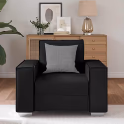 vidaXL Poltrona divano Nero 99 x 78 x 84 cm Pelle Artificiale - Vista aggiuntiva 3