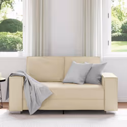 vidaXL Poltrona divano Crema 160 x 78 x 84 cm Pelle Artificiale - Vista aggiuntiva 3