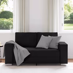 vidaXL Poltrona divano Nero 160 x 78 x 84 cm Pelle Artificiale - Vista aggiuntiva 3