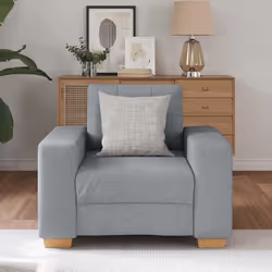vidaXL Poltrona Grigio Chiaro 60 cm in Tessuto - Vista aggiuntiva 3
