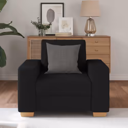 vidaXL Divano Sedia Nero 60 cm in Tessuto - Vista aggiuntiva 3