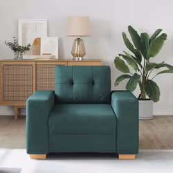 vidaXL Divano Sedia Verde Scuro 60 cm in Tessuto - Vista aggiuntiva 3