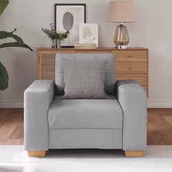 vidaXL Divano Sedia Grigio Nuvola 60 cm in Tessuto - Vista aggiuntiva 3