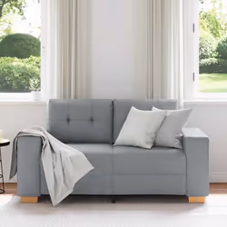 vidaXL Divano Divanetto Grigio Chiaro 120 cm in Tessuto - Vista aggiuntiva 3