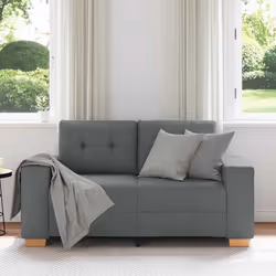 vidaXL Divano Divanetto Grigio Scuro 120 cm in Tessuto - Vista aggiuntiva 3