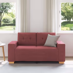 vidaXL Divano Divanetto Rosso Vino 120 cm in Tessuto - Vista aggiuntiva 3