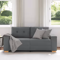 vidaXL Divano Divanetto Grigio Scuro 140 cm in Tessuto - Vista aggiuntiva 3