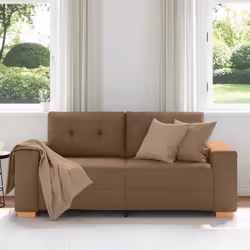 vidaXL Divano Divanetto Marrone 140 cm in Tessuto - Vista aggiuntiva 3