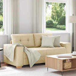 vidaXL Divano Divanetto Crema 140 cm in Tessuto