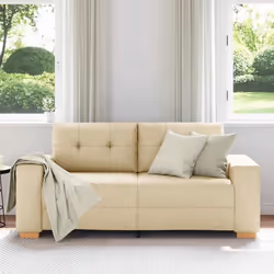 vidaXL Divano Divanetto Crema 140 cm in Tessuto - Vista aggiuntiva 3