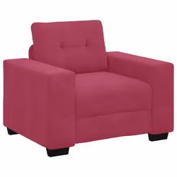 vidaXL Divano Sedia Rosso Vino 60 cm Velluto - Vista aggiuntiva 2