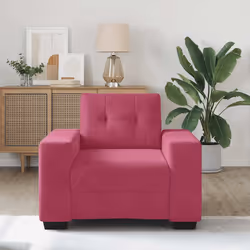 vidaXL Divano Sedia Rosso Vino 60 cm Velluto - Vista aggiuntiva 3