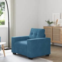 vidaXL Divano Sedia Blu 60 cm Velluto