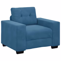 vidaXL Divano Sedia Blu 60 cm Velluto - Vista aggiuntiva 2