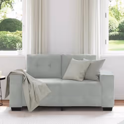 vidaXL Divano Divanetto Grigio Chiaro 120 cm in Velluto - Vista aggiuntiva 3