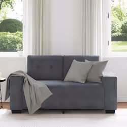 vidaXL Divano Divanetto Grigio Scuro 120 cm in Velluto - Vista aggiuntiva 3