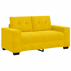 vidaXL Divano Divanetto Giallo 120 cm in Velluto - Vista aggiuntiva 2