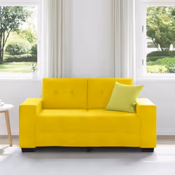 vidaXL Divano Divanetto Giallo 120 cm in Velluto - Vista aggiuntiva 3