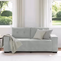 vidaXL Divano Divanetto Grigio Chiaro 140 cm in Velluto - Vista aggiuntiva 3