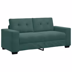 vidaXL Divano Divanetto Verde Scuro 140 cm in Velluto - Vista aggiuntiva 2