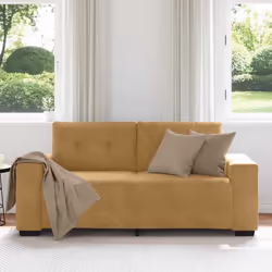 vidaXL Divano Divanetto Marrone 140 cm in Velluto - Vista aggiuntiva 3