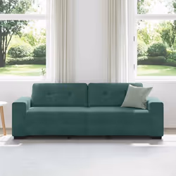 vidaXL Divano con cuscino Verde scuro Velluto - Vista aggiuntiva 3