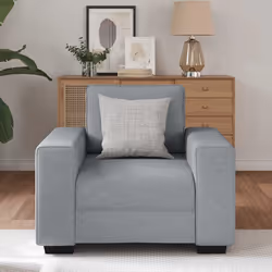 vidaXL Poltrona Grigio Chiaro 60 cm in Tessuto - Vista aggiuntiva 3