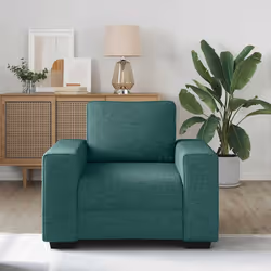 vidaXL Poltrona Verde Scuro 60 cm in Tessuto - Vista aggiuntiva 3