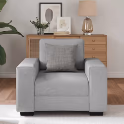vidaXL Divano Sedia Grigio Nuvola 55 cm in Tessuto - Vista aggiuntiva 3