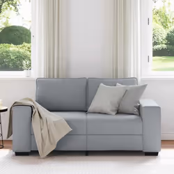 vidaXL Divano a 2 Posti Grigio Chiaro 120 cm in Tessuto - Vista aggiuntiva 3