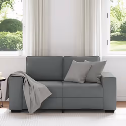 vidaXL Divano a 2 Posti Grigio Scuro 120 cm in Tessuto - Vista aggiuntiva 3