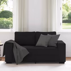 vidaXL Divano a 2 Posti Nero 120 cm in Tessuto - Vista aggiuntiva 3