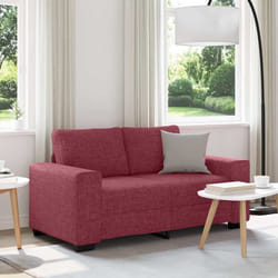 vidaXL Divano a 2 Posti Rosso Vino 120 cm in Tessuto