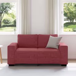 vidaXL Divano a 2 Posti Rosso Vino 120 cm in Tessuto - Vista aggiuntiva 3
