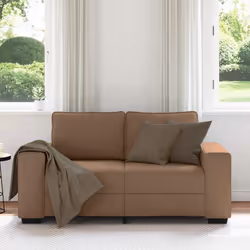 vidaXL Divano a 2 Posti Marrone 120 cm in Tessuto - Vista aggiuntiva 3