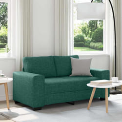 vidaXL Divano a 2 Posti Verde Scuro 120 cm in Tessuto