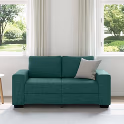 vidaXL Divano a 2 Posti Verde Scuro 120 cm in Tessuto - Vista aggiuntiva 3