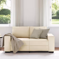 vidaXL Divano a 2 Posti Crema 120 cm in Tessuto - Vista aggiuntiva 3