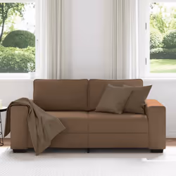 vidaXL Divano a 2 Posti Marrone 140 cm in Tessuto - Vista aggiuntiva 3