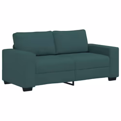 vidaXL Divano a 2 Posti Verde Scuro 140 cm in Tessuto - Vista aggiuntiva 2