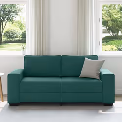 vidaXL Divano a 2 Posti Verde Scuro 140 cm in Tessuto - Vista aggiuntiva 3