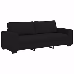 vidaXL Divano a 3 Posti Nero 180 cm in Tessuto - Vista aggiuntiva 2