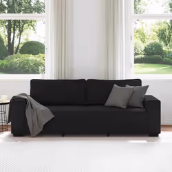 vidaXL Divano a 3 Posti Nero 180 cm in Tessuto - Vista aggiuntiva 3