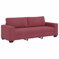 vidaXL Divano a 3 Posti Rosso Vino 180 cm in Tessuto - Vista aggiuntiva 2