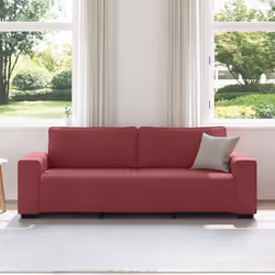 vidaXL Divano a 3 Posti Rosso Vino 180 cm in Tessuto - Vista aggiuntiva 3