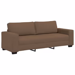 vidaXL Divano a 3 Posti Marrone 180 cm in Tessuto - Vista aggiuntiva 2
