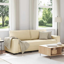 vidaXL Divano a 3 Posti Crema 180 cm in Tessuto