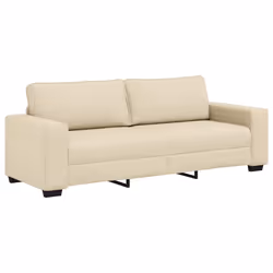 vidaXL Divano a 3 Posti Crema 180 cm in Tessuto - Vista aggiuntiva 2