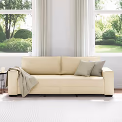 vidaXL Divano a 3 Posti Crema 180 cm in Tessuto - Vista aggiuntiva 3