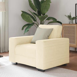 vidaXL Divano Sedia Crema 60 cm Tessuto di Velluto a Coste